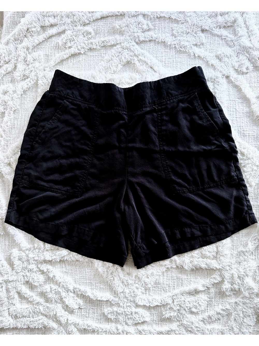 Wildfox Black Satin High Rise Pull On Shorts Size Medium NWOT